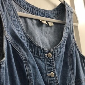90s Style Structured Denim Jean Dress - GAP
